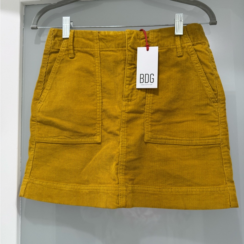 Urban Outfitters BDG Yellow Corduroy Mini Skirt